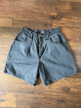 Squeeze Black High-Rise Button-Fly Jean Shorts